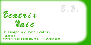 beatrix maic business card